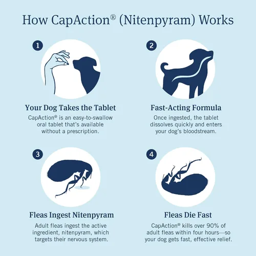 Miniatura 2 de PetArmor CAPACTION (nitenpiram) Tratamiento oral contra pulgas para perros, tabletas de acción rápida comienzan a matar en 30 minutos, tratamiento