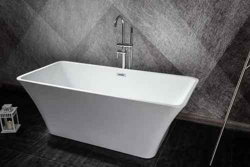 Miniatura 3 de Vinter - Bañera de acrílico independiente de fondo plano (59 pulgadas), color blanco