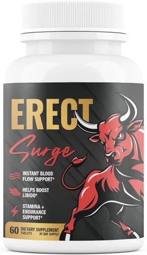 Erect SURGE™ - Apoya el flujo sanguíneo masculino para el rendimiento, la intimidad, la dureza | Ayuda a aumentar el deseo, la resistencia y el