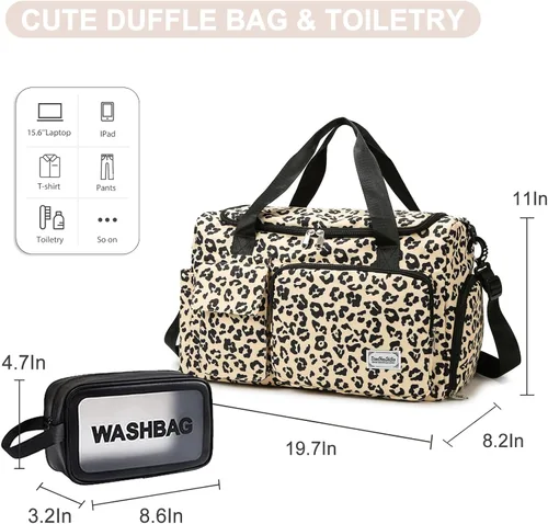Miniatura 265 de Pequeña bolsa de gimnasio para mujer, bolsa de viaje con compartimento para zapatos
