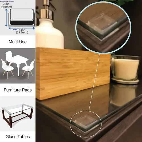 Miniatura 6 de Parachoques de goma negros grandes – Pies de goma para tablas de cortar – Parachoques de mesa de cristal, espaciadores de marcos de fotos