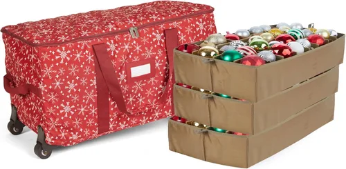 Miniatura 38 de Covermates Keepsakes Bolsa de almacenamiento ajustable para adornos, poliéster resistente, separadores acolchados y bandejas FlexGrid, organizador