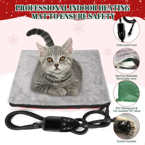 Miniatura 3 de Cama Térmica para Gatos de Interior, Casa Plegable para Gatos con Almohadilla Térmica Extraíble para Gatos y Perros Pequeños, Cama Cubierta