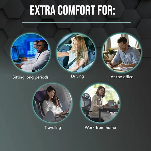 Miniatura 7 de Samsonite Almohada ergonómica de apoyo lumbar para silla de oficina, silla de juegos o automóvil, cojín de espuma viscoelástica con malla ventilada