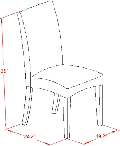 Miniatura 11 de East West Furniture ANDR5-LWH-07 - Juego de comedor de 5 piezas para 4 personas, incluye una mesa de cocina redonda con pedestal y 4 sillas