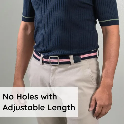 Miniatura 3 de Mens Braided Stretch Belt Adjustable Woven Golf Belt for Casual, Work, and Active Wear