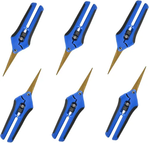 GROWNEER 6 paquetes de tijeras de podar de 6.5 pulgadas con cuchillas curvas, tijeras de podar para jardinería, tijeras de podar a mano, cuchillas
