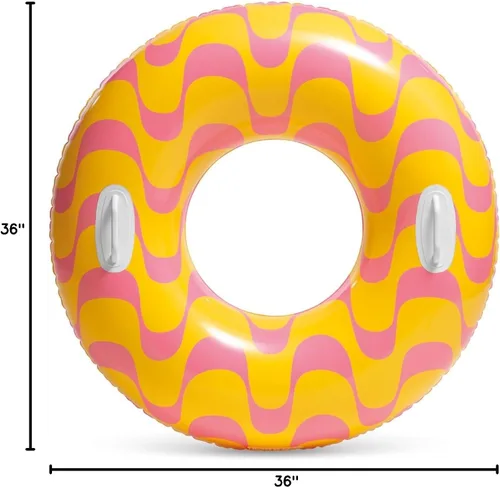 Miniatura 6 de INTEX Tubo inflable 59256 Wavy Dreams: asas de agarre resistentes, 36 pulgadas de diámetro, capacidad de peso de 132 libras, un tubo, el color puede