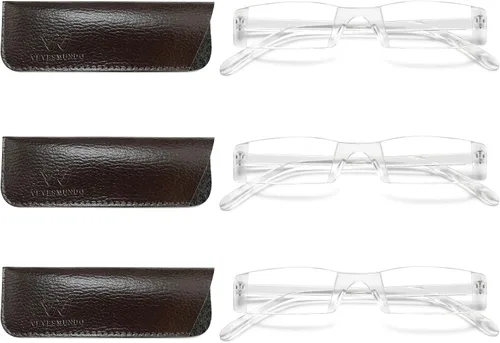 Miniatura 10 de VEVESMUNDO Gafas de lectura transparentes sin montura para hombres y mujeres, elegantes lectores estrechos