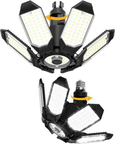 Miniatura 10 de Adiding Luz LED de garaje con 6 paneles deformables para sótano, paquete de 6, se atornilla en casquillo de bombilla E26 E27, súper brillante
