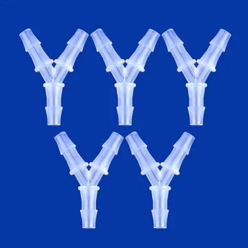 Plastic Barb Equal Y Tee 1/2" manguera ID Conectores de tubería de polipropileno Unión Empalmador Adaptador Mender Unión Barco Agua Aire Acuario O2