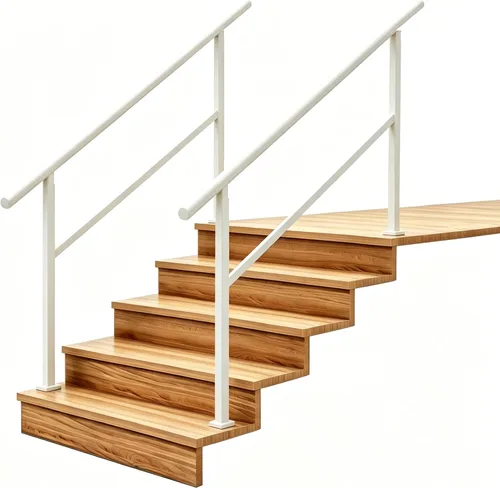 Miniatura 26 de Pasamanos para escalones al aire libre adecuados para 1 a 3 escalones, barandilla de escalera de hierro forjado, paso estable con pasamanos de 3