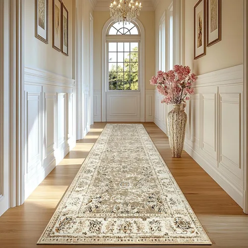 Miniatura 82 de Jinchan Fiora - Alfombra redonda de 8 pies, alfombras vintage con diseño floral envejecido, lavable a máquina, antideslizante, de pelo bajo, Azul