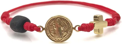 Miniatura 4 de St Benedict Red String Bracelet for de New Family Member Genuine Azabache Jet Stone Welcome to the World