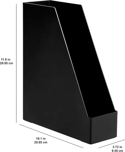 Miniatura 3 de Amazon Basics - Organizador de escritorio de plástico, revistero, color negro, paquete de 2