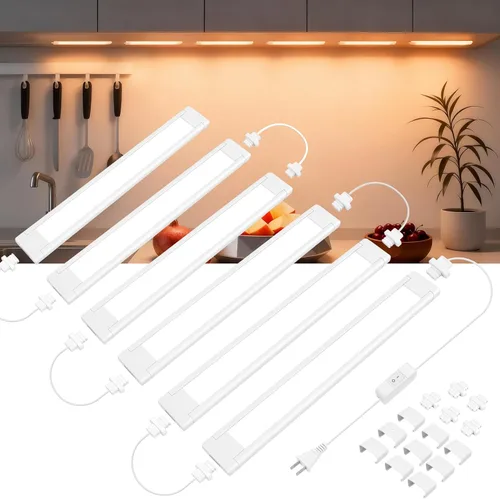 Miniatura 12 de maylit Barra de luz LED ultra brillante enlazable de 14 pulgadas, lámpara apta para inquilinos, luces interiores con cable para armario de cocina