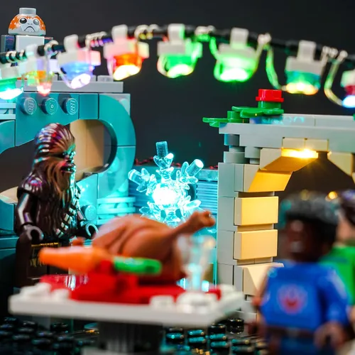 Miniatura 4 de BrickBling Kit de iluminación LED compatible con Lego Millennium Falcon Holiday Diorama, luces creativas compatibles con Lego 40658, solo luces, sin