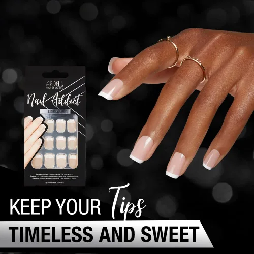 Miniatura 3 de Ardell Nail Addict - Juego de uñas artificiales, francés clásico