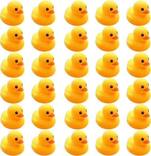 CICITOYWO Patos de goma amarillos, 30 piezas de juguetes de baño pequeños preescolares para tina, patos flotantes, regalo para baby shower, bebés,