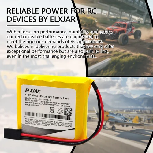 Miniatura 2 de Paquete de 4 baterías receptoras RX con conectores Hitec, 4.8 V 1000 mAh Ni-CD recargable para aviones RC, aviones RC, compatible con receptores