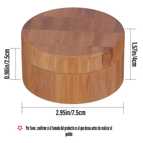 Miniatura 3 de Frienda Tarro de polvo suelto de bambú de 1.0 fl oz y contenedor vacío para maquillaje corporal y cara, caja de viaje, soporte compacto con tapas
