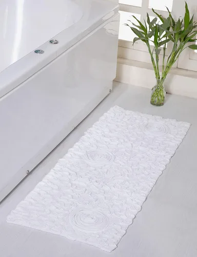 Miniatura 54 de Home Weavers Bell Flower Collection - Tapetes de baño copetudos 100 % algodón, extrasuaves y absorbentes, antideslizantes, lavables a máquina, lino