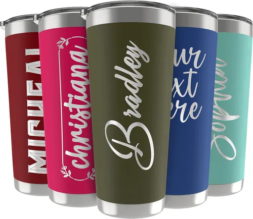 Miniatura 17 de Vasos personalizados, vaso de acero inoxidable de 20 onzas con tapa 13 diseños diferentes Tazas personalizadas de pared doble aisladas para café