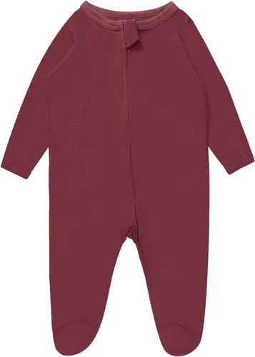 Pijama de rayón de bambú con pies para bebé, de una pieza, manga larga, con cremallera de 2 vías, para niños y niñas