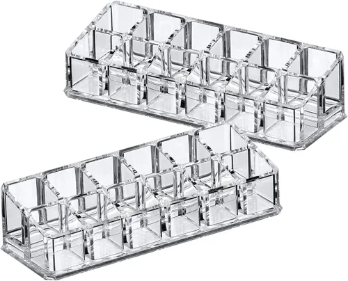 Miniatura 4 de Amazing Abby - Glamour - Paquete de 2 organizadores de lápiz labial acrílico de 12 ranuras, soporte para lápiz labial, soporte para brillo