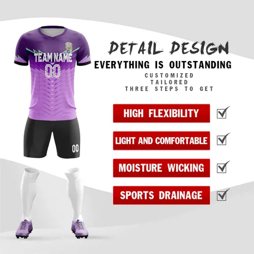 Miniatura 2 de Camiseta de fútbol personalizada para hombres, mujeres y niños, número de nombre personalizado, camisetas deportivas y pantalones cortos añaden