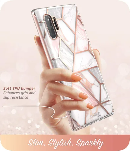 Miniatura 4 de i-Blason Cosmo Series - Funda diseñada para Galaxy Note 10 (versión 2019), diseño de mármol protector sin protector de pantalla integrado (mármol)
