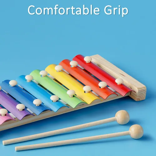 Miniatura 4 de 2 mazos de xilófono de madera, palos de percusión de 7.5 pulgadas para xilófono Glockenspiel Bell Timbre tambor de madera