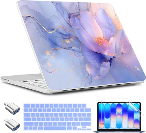 TWOLSKOO Funda para MacBook Neo de 13 pulgadas 2026 A3404 A18 Pro Chip, carcasa rígida de plástico con adaptador tipo C, 2 fundas para cámara web,
