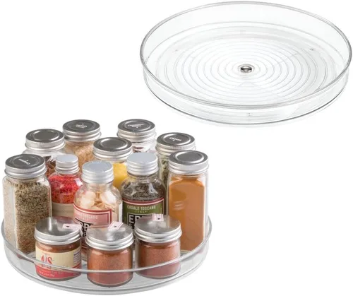 Miniatura 7 de iDesign Organizador Lazy Susan de 9 pulgadas, plato giratorio pequeño Lazy Susan para armario o despensa, transparente Tocadiscos pequeños