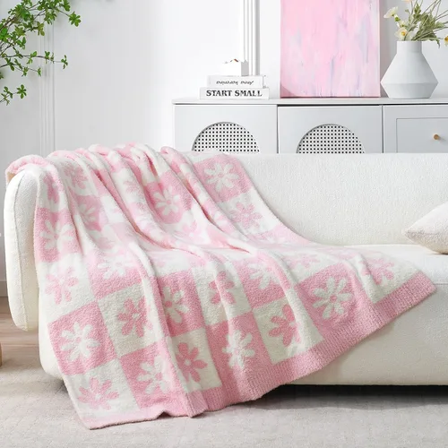 Miniatura 28 de Snuggle Sac - Manta a cuadros, manta roja para sofá, manta de microfibra de franela buffalo a cuadros, mullida, cálida, acogedora, suave, manta