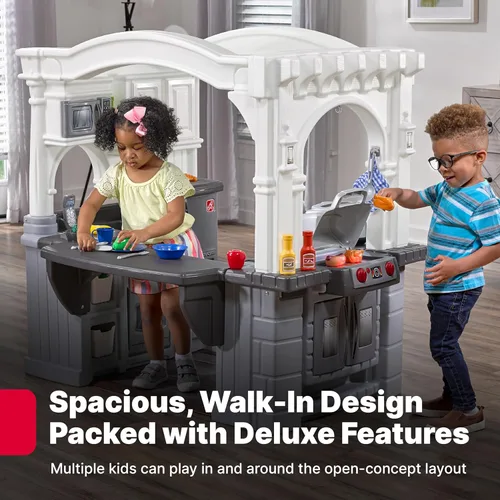 Miniatura 11 de Step2 Grand Walk-in - Juego de cocina y parrilla para niños, cocineta para interiores y exteriores, juego interactivo con luces y sonidos, plástico