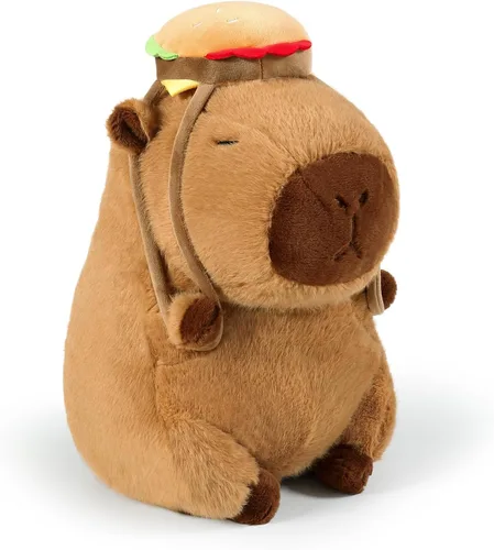 Miniatura 11 de Ditucu Lindo Peluche de Capibara con Sombrero de Cumpleaños Feliz y Lazo, Animal de Peluche Suave, Juguetes de Peluche para Niños, Decoración