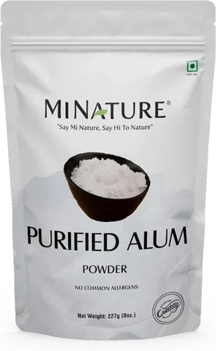 minature Polvo de alumbre de potasio (Fitkari/Phitkari) – Cuidado de la piel 100% natural para el acné, control de olores y purificación de agua