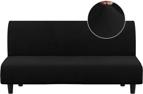 Turquoize Funda elástica para futón, funda de sofá sin brazos, funda para sofá cama, funda de sofá futón, protector de muebles con parte inferior