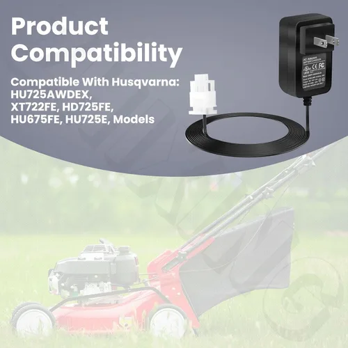 Miniatura 3 de 587007101 Cargador de batería para cortacésped – Cargador de 12 V por compatible con Husqvarna Craftsman Sears 532190097 HD725FE, HU675FE, HU725E