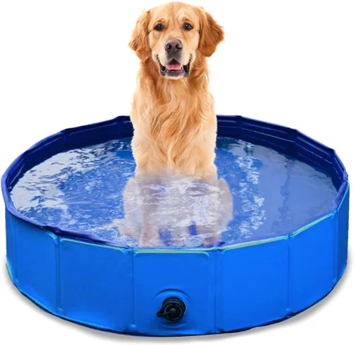 Zone Tech - Piscina plegable para perros y mascotas, de alta calidad, fácil de almacenar, plegable y compacta para niños, bañera a prueba de fugas