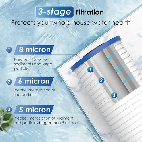 Miniatura 3 de Waterdrop AP810 - Filtro de agua de repuesto para toda la casa para 3M® Aqua-Pure AP810, AP801, AP811, Whirlpool® WHKF-GD25BB, WHKF-DWHBB, 10 x 4.5