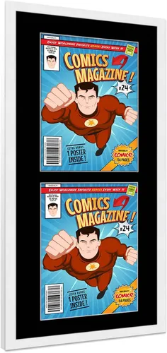 Miniatura 86 de Poster Palooza Marco de cómic con paspartú para 1 cómic de la Edad de Bronce publicado entre 1970 y 1985, marco de cómic negro para cómic de 7.25 x