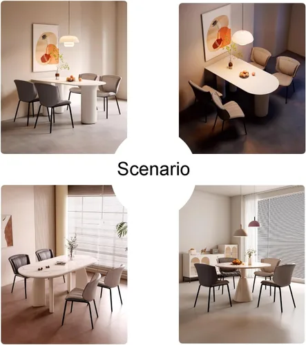 Miniatura 3 de Light Luxury Dining Chair, Simple Modern Leisure Chair with Backrest, Color Matching Design, Enhance the Sense of Space, Suitable for Kitchen