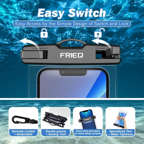 Miniatura 2 de Bolsa impermeable para teléfono, paquete de 2, funda impermeable universal IPX8, bolsa seca con cordón para iPhone 14/13/12/11 Pro Max, Samsung