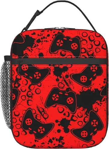 Miniatura 15 de Bolsa de almuerzo a cuadros negra y arco iris, portátil, reutilizable, con cremallera, para picnic, trabajo, oficina, viajes, escuela