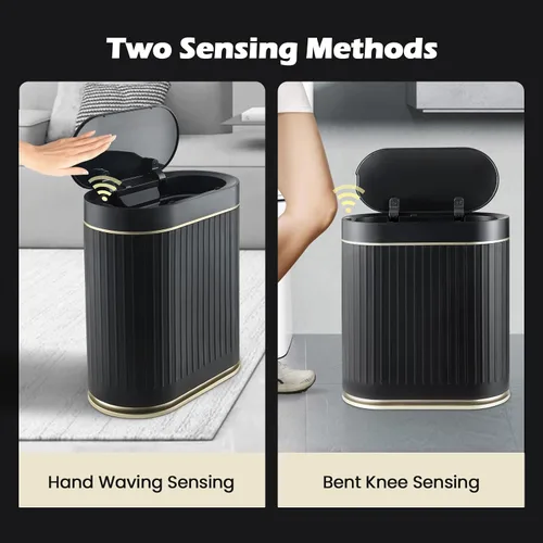 Miniatura 3 de SYNCVIBE Cubo de basura con sensor de baño con tapa automático de 2 galones con sensor pequeño, sensor de movimiento de 7.5 litros, cubo de basura