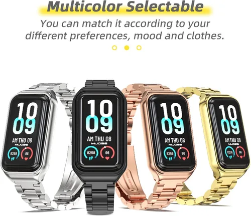 Miniatura 8 de Correa de repuesto de metal para Amazfit Band 7, compatible con Amazfit 7 Fitness Tracker