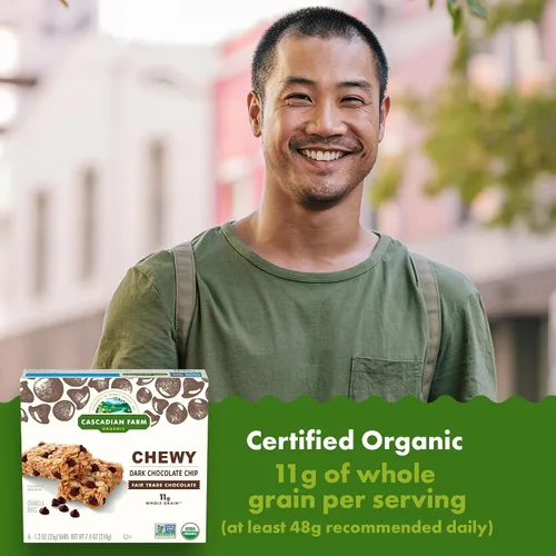 Miniatura 4 de Cascadian Farm Barras de Granola Masticables Orgánicas con Chispas de Chocolate, 6 Barras, 7.4 oz