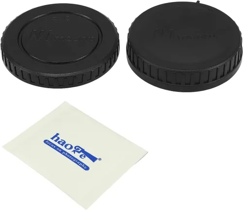 Haoge Kit de tapa del cuerpo de la cámara y tapa de lente trasera para lente de cámara Nikon 1 Monte como J1 J2 J3 J4 J5 V1 V2 V3 S1 S2 AW1